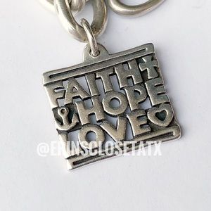 James Avery sterling silver faith hope love Charm
